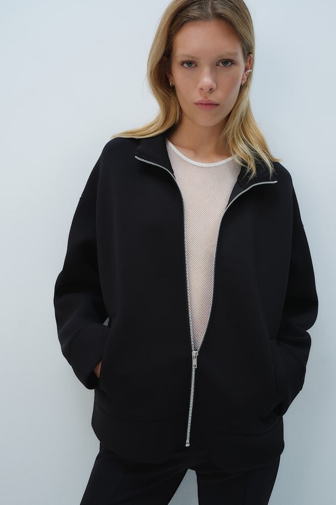 Кардиган с аквалангом на молнии H&M, черный
Кардиган с аквалангом на молнии H&M, черный