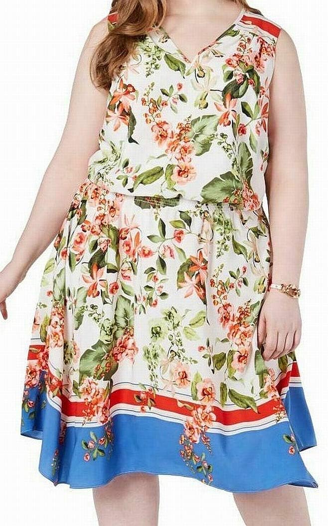 Женское платье без рукавов с принтом Tommy Hilfiger больших размеров, White
Женское платье без рукавов с принтом Tommy Hilfiger больших размеров, White