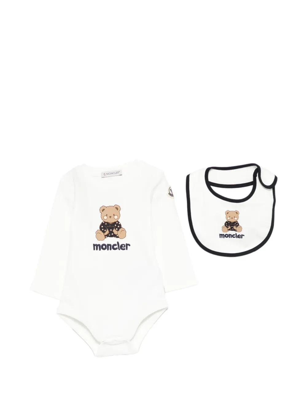 Комплект комбинезонов с мишкой Moncler Enfant, белый
Комплект комбинезонов с мишкой Moncler Enfant, белый