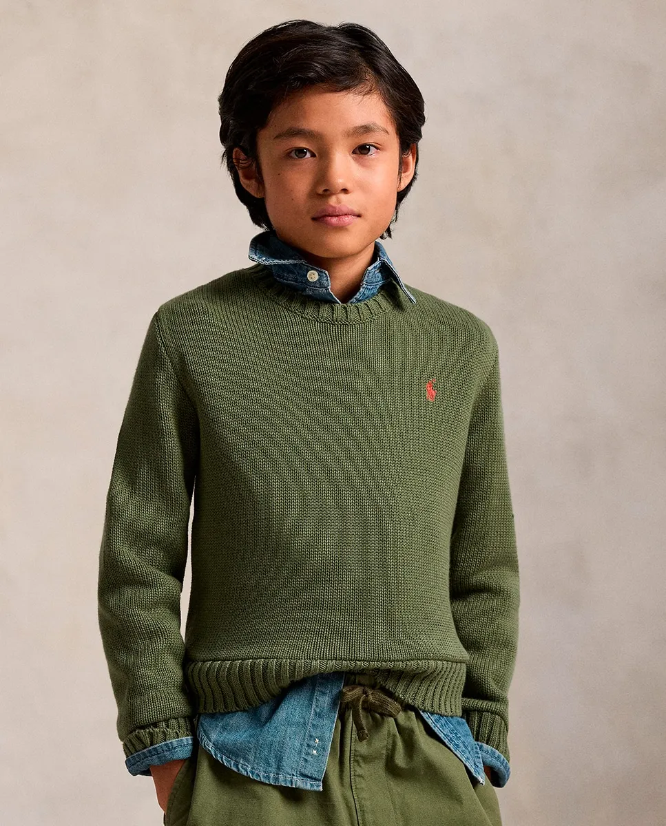 Унисекс джемпер из хлопка с круглым вырезом Polo Ralph Lauren, темно-зеленый
Унисекс джемпер из хлопка с круглым вырезом Polo Ralph Lauren, темно-зеленый