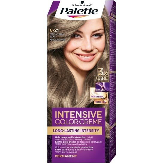 Краска для волос Palette Intensiv Color Creme в оттенке Cream 8-21 пепельный светлый блондин
Краска для волос Palette Intensiv Color Creme в оттенке Cream 8-21 пепельный светлый блондин