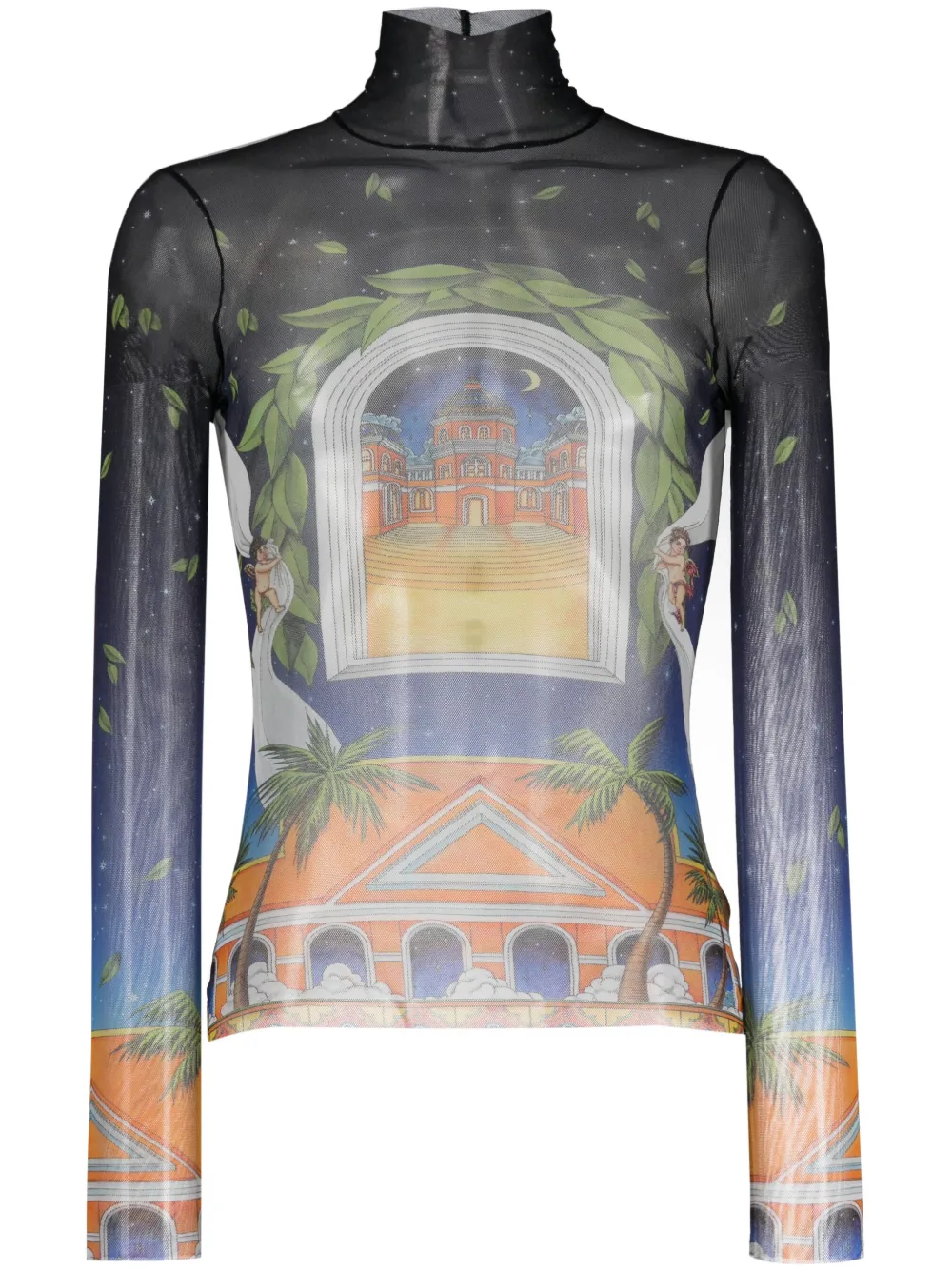 Сетчатый топ с принтом Maison D'Ete CASABLANCA, черный 
Сетчатый топ с принтом Maison D'Ete CASABLANCA, черный