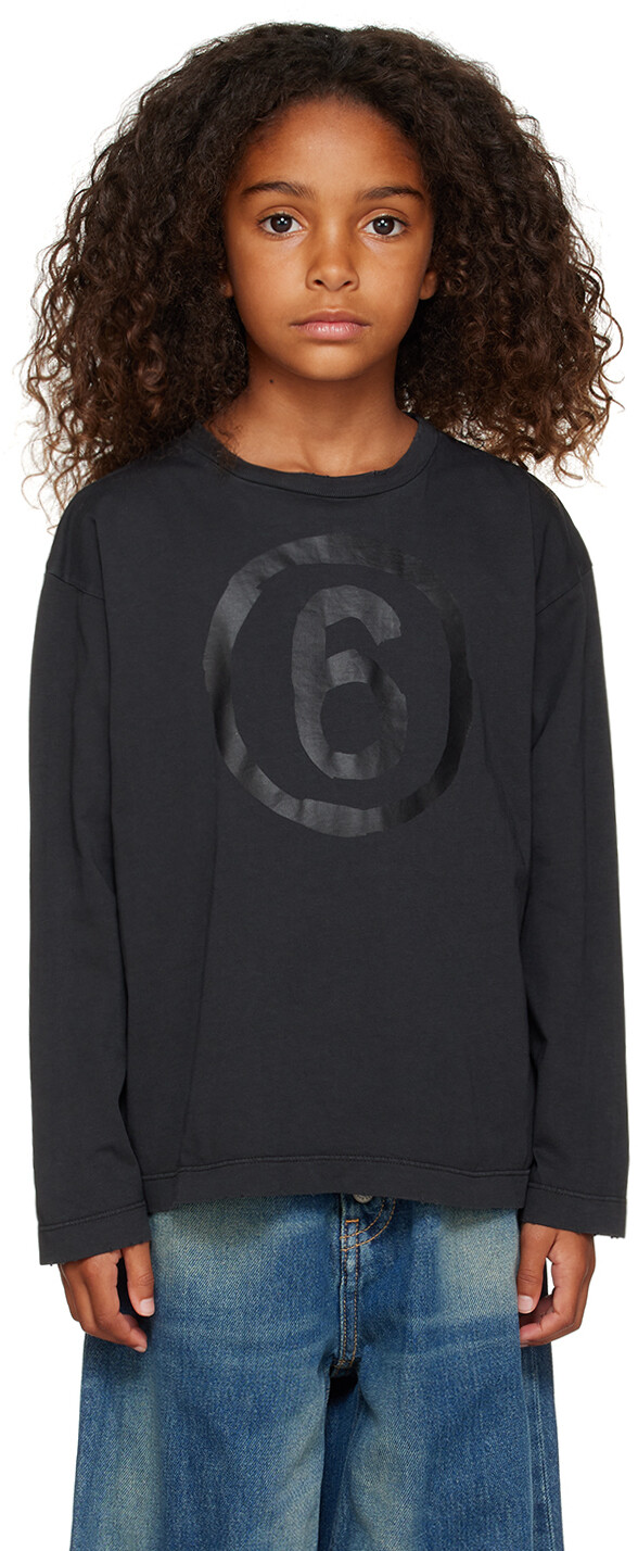 MM6 Maison Margiela Kids Черная футболка с длинным рукавом с принтом, Черный, MM6 Maison Margiela Kids Черная футболка с длинным рукавом с принтом
MM6 Maison Margiela Kids Черная футболка с длинным рукавом с принтом, Черный, MM6 Maison Margiela Kids Черная футболка с длинным рукавом с принтом