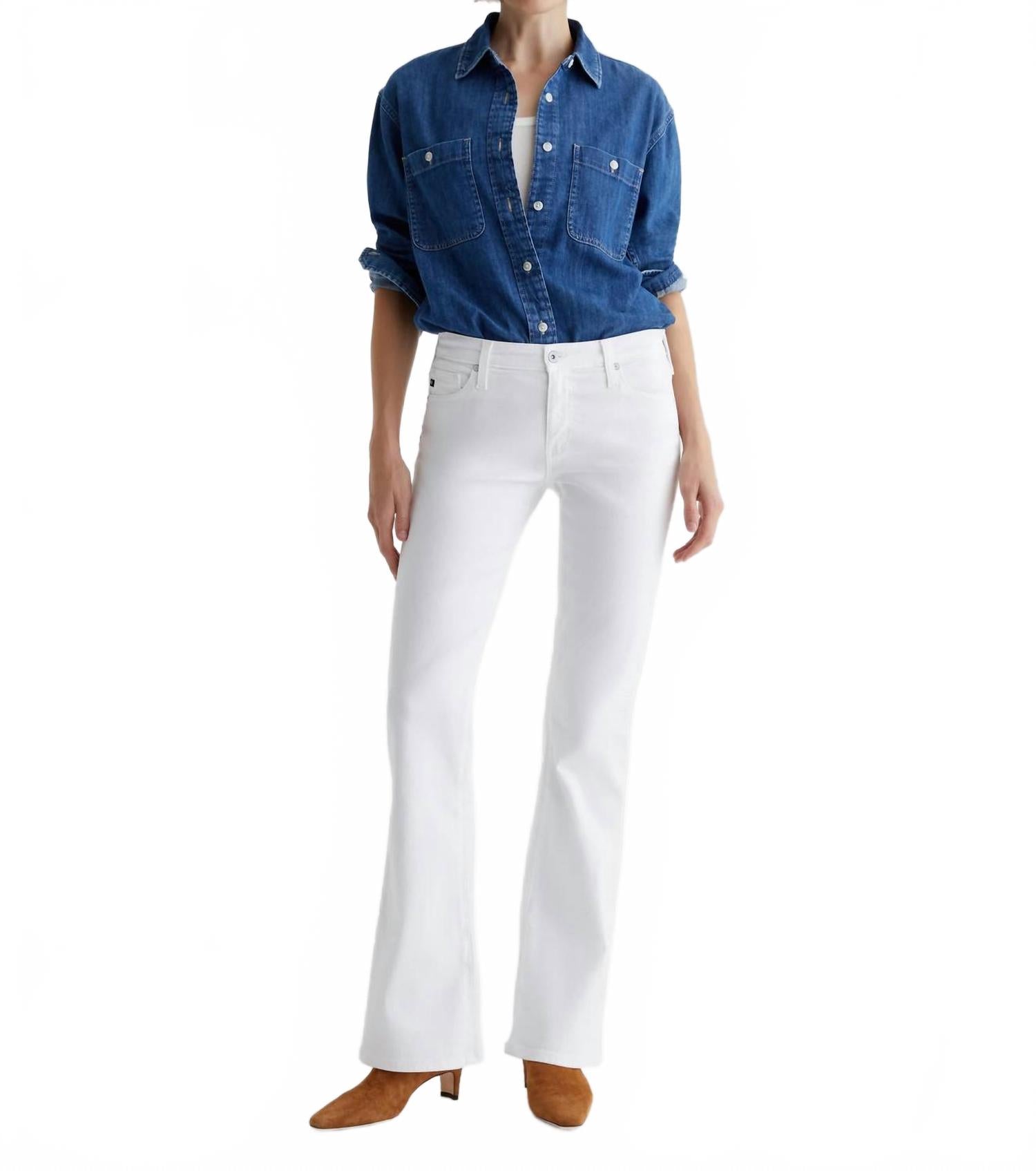 Ангел джинсы-клеш в белом AG Jeans
Ангел джинсы-клеш в белом AG Jeans