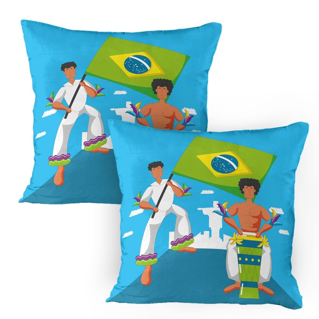 ABAKUHAUS Brazil, набор из 2 чехлов для подушек, бразильские музыканты, тропические персонажи развлекаются и машут флагом, чехол для подушки с декоративным принтом, 80 x 80 см, многоцветный глубокий небесно-голубой цвет
ABAKUHAUS Brazil, набор из 2 чехлов для подушек, бразильские музыканты, тропические персонажи развлекаются и машут флагом, чехол для подушки с декоративным принтом, 80 x 80 см, многоцветный глубокий небесно-голубой цвет