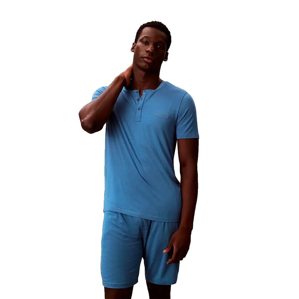 Пижамная футболка с коротким рукавом Calvin Klein Henley, синий
Пижамная футболка с коротким рукавом Calvin Klein Henley, синий