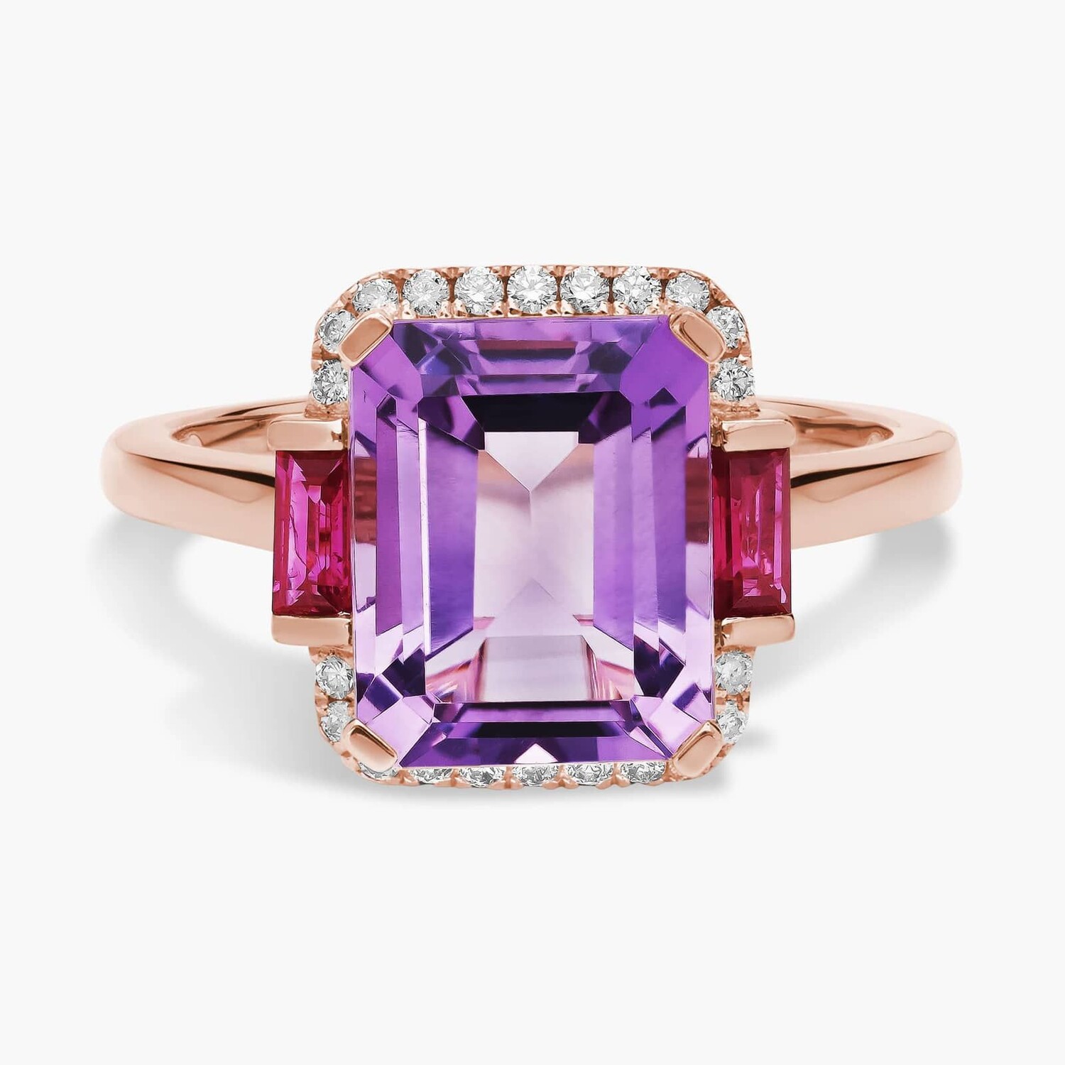 Кольцо Rose De France с аметистом и рубином Octagon из 14-каратного розового золота Blue Nile 
Кольцо Rose De France с аметистом и рубином Octagon из 14-каратного розового золота Blue Nile