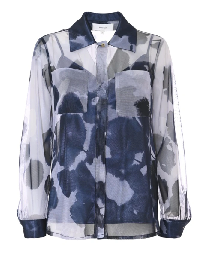 Рубашка с абстрактным многослойным узором Kocca, синий
Рубашка с абстрактным многослойным узором Kocca, синий