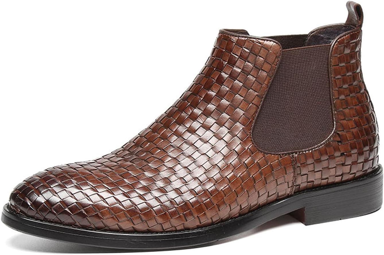 Мужские ботинки Chelsea Santimon Mens из плетеной кожи, стильные ботинки на шнуровке, повседневные ботинки до щиколотки, черные и коричневые
Мужские ботинки Chelsea Santimon Mens из плетеной кожи, стильные ботинки на шнуровке, повседневные ботинки до щиколотки, черные и коричневые