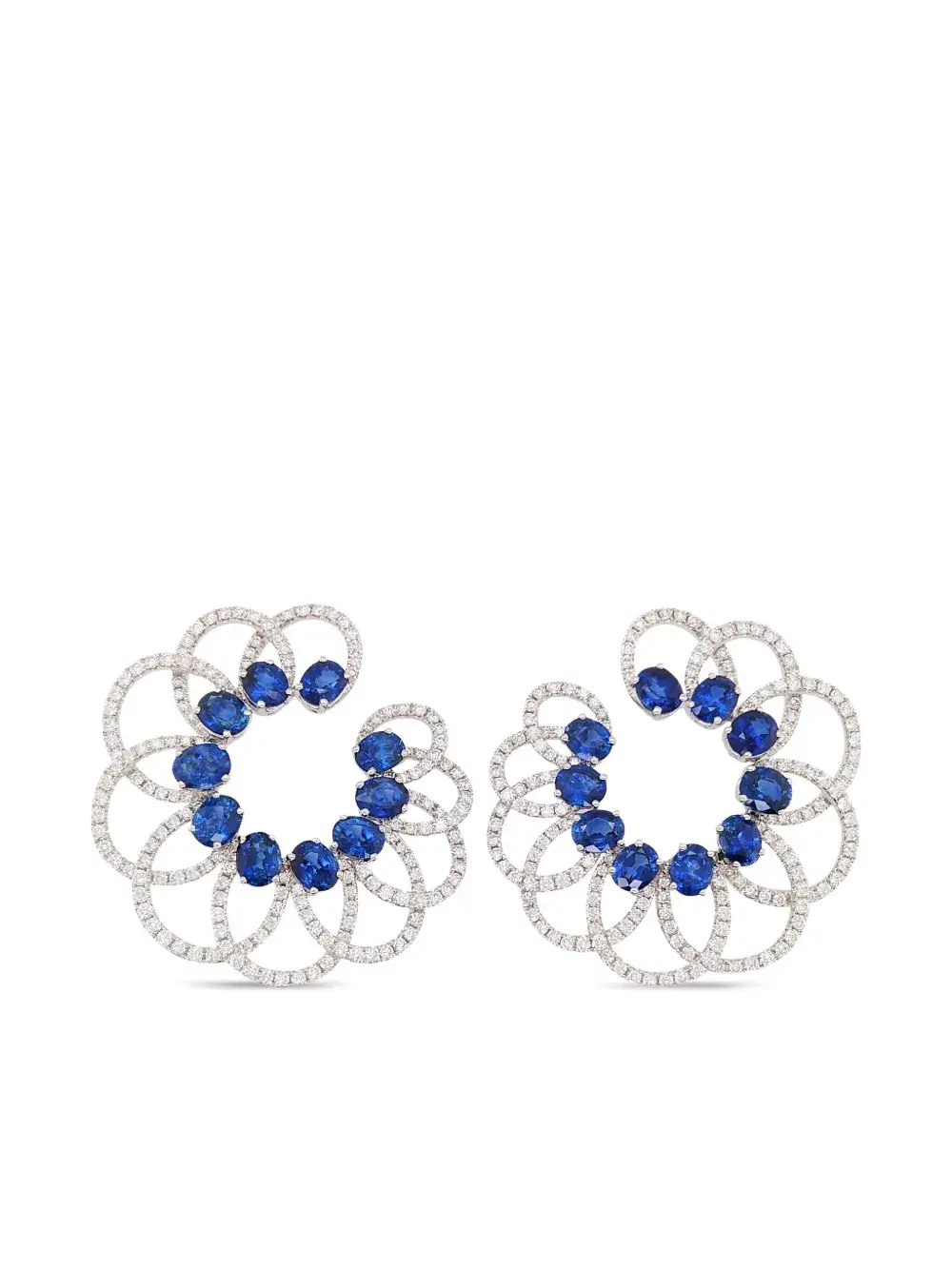 Серьги-гвоздики из белого золота с сапфирами и бриллиантами HYT Jewelry, серебяный
Серьги-гвоздики из белого золота с сапфирами и бриллиантами HYT Jewelry, серебяный