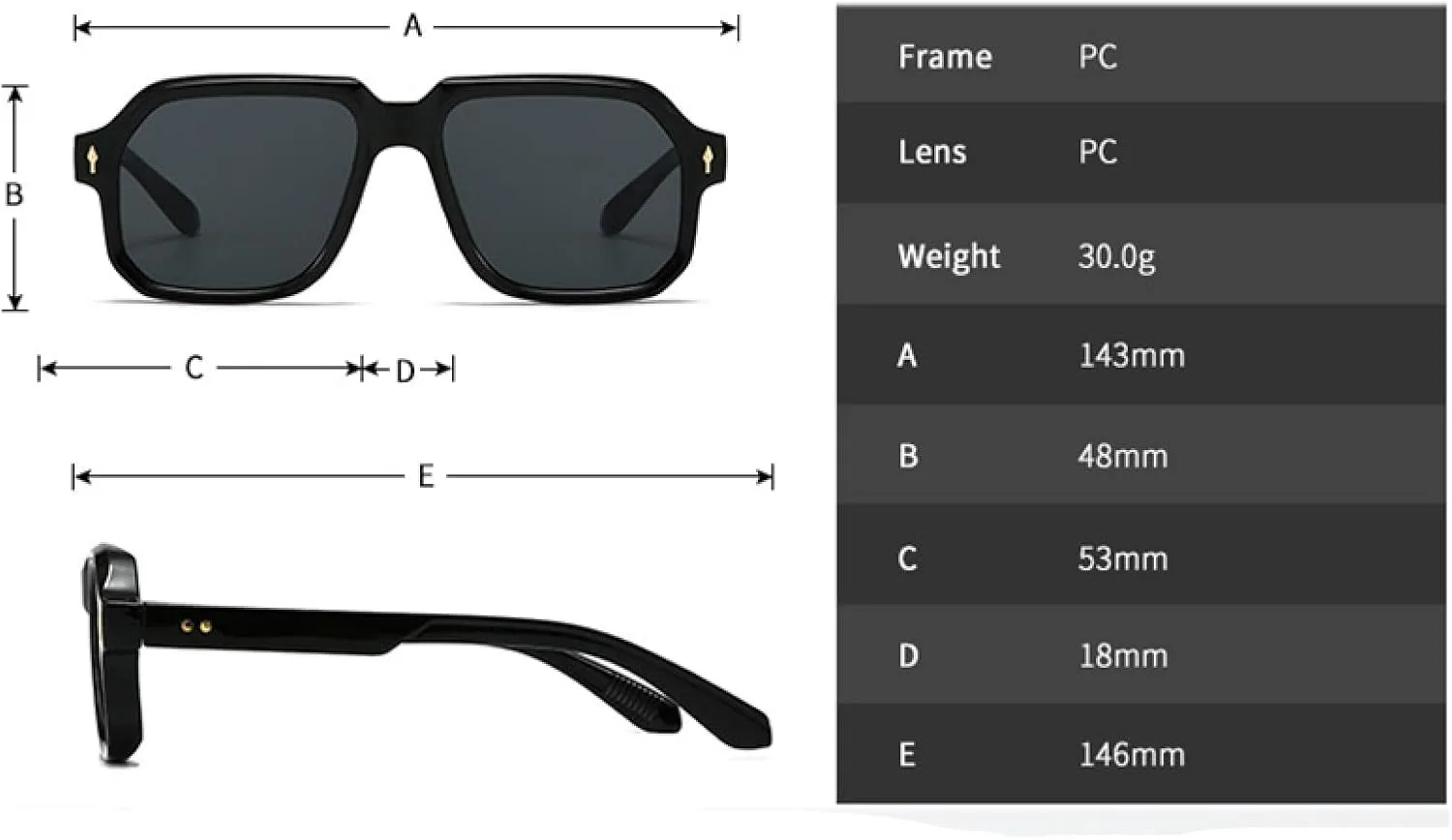 Солнцезащитные очки с защитой от УФ-излучения UV400 | Заклепки, панк, для женщин и мужчин, для занятий спортом на открытом воздухе и вождения DSVIGF, Black Clear Gray
Солнцезащитные очки с защитой от УФ-излучения UV400 | Заклепки, панк, для женщин и мужчин, для занятий спортом на открытом воздухе и вождения DSVIGF, Black Clear Gray