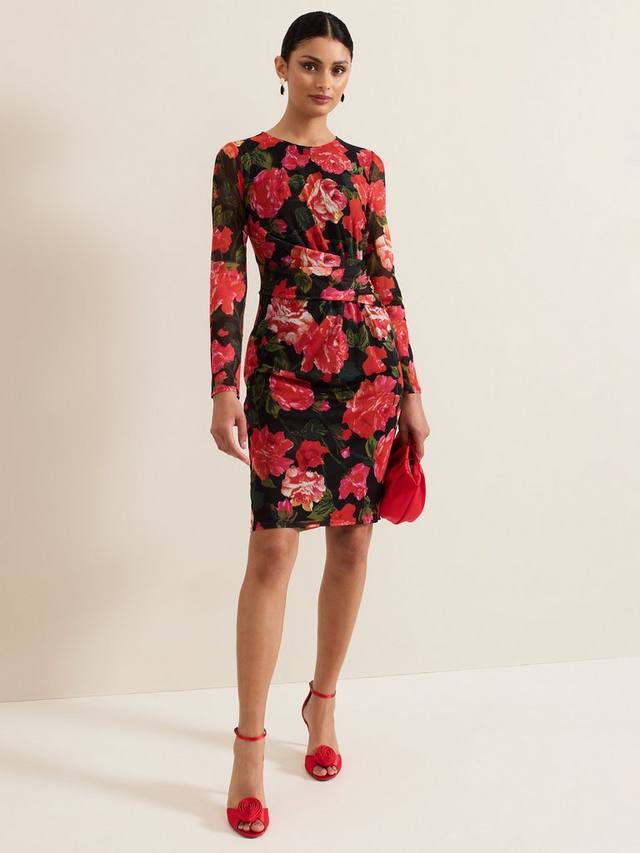 Миди-платье roshni с цветочными рюшами Phase Eight, разноцветный 
Миди-платье roshni с цветочными рюшами Phase Eight, разноцветный