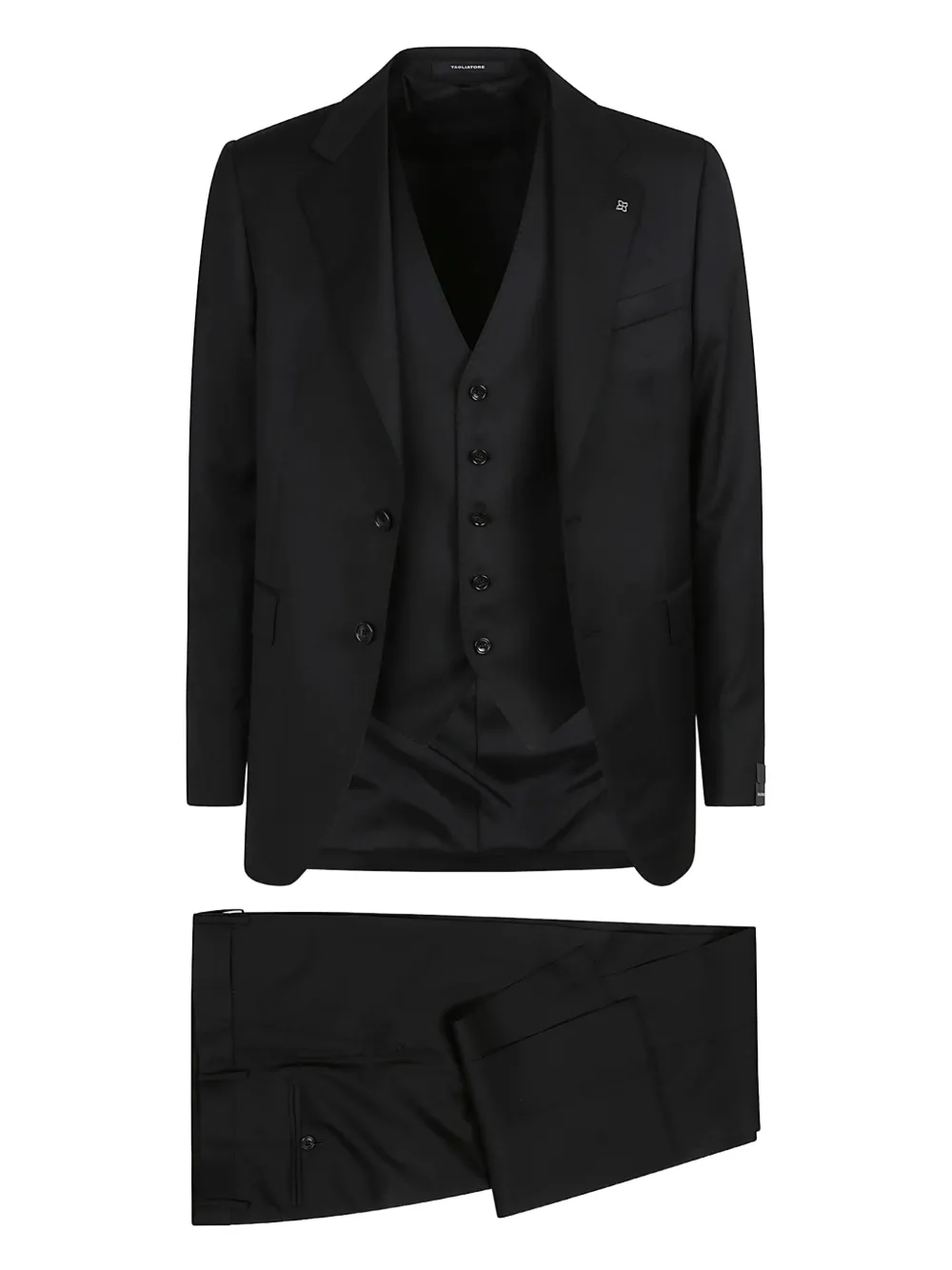 Однобортный шерстяной костюм (тройка) TAGLIATORE, черный
Однобортный шерстяной костюм (тройка) TAGLIATORE, черный