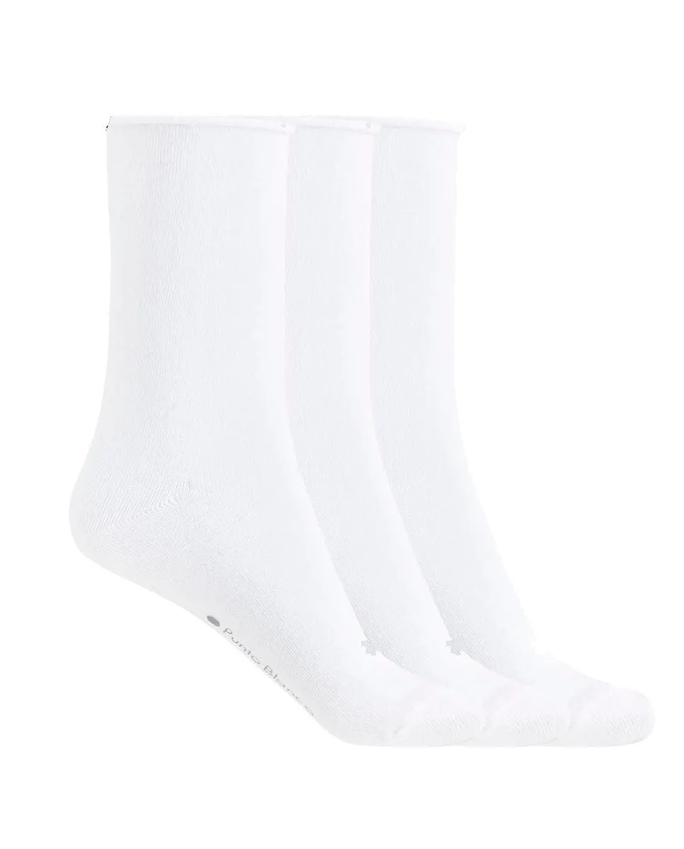 Набор из 3 пар женских однотонных хлопковых носков с манжетой Punto Blanco, белый
Набор из 3 пар женских однотонных хлопковых носков с манжетой Punto Blanco, белый