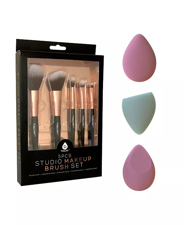 Набор из 5 студийных кистей для макияжа и 3 спонжей для макияжа Pursonic, black
Набор из 5 студийных кистей для макияжа и 3 спонжей для макияжа Pursonic, black