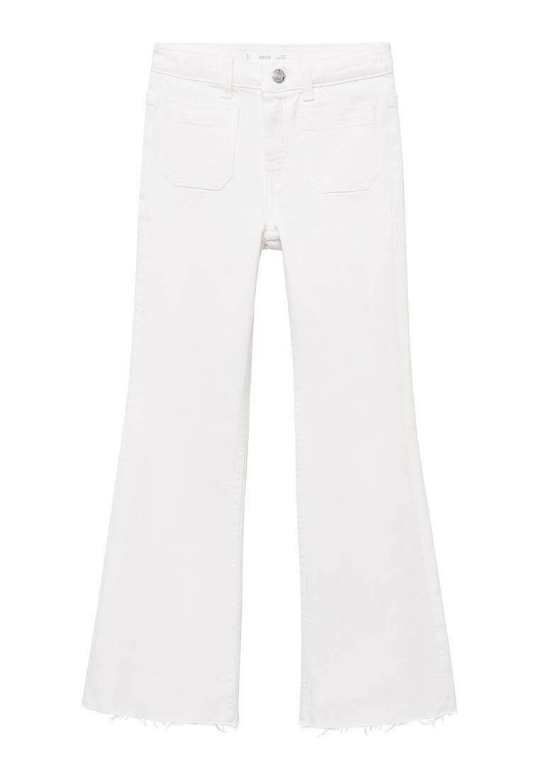 Расклешенные джинсы Mango Kids, белый 
Расклешенные джинсы Mango Kids, белый