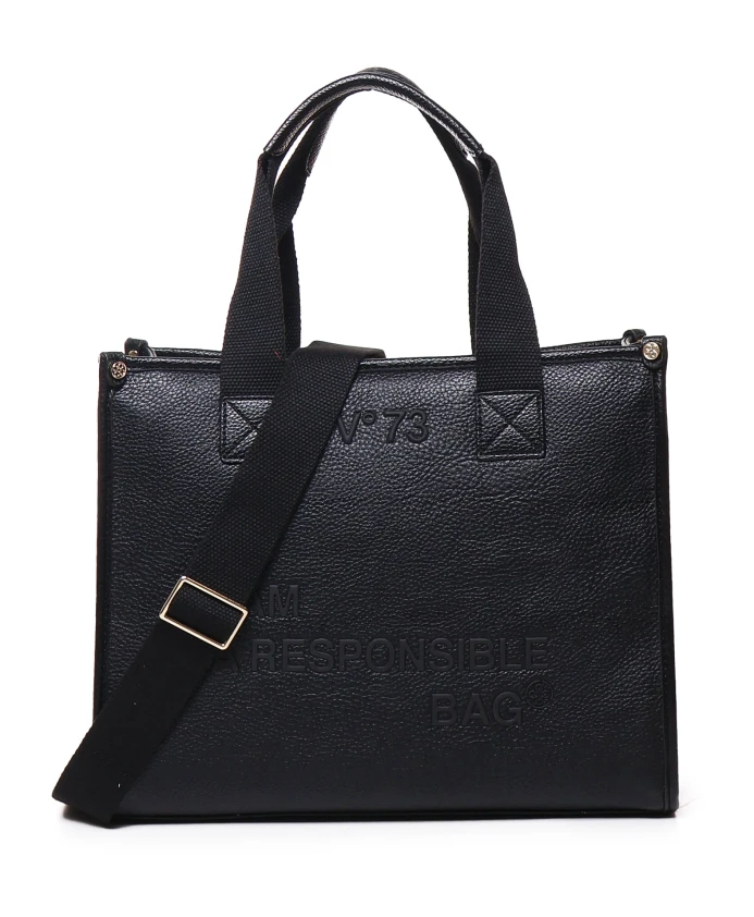 Сумка из экокожи с ручками из смесовой ткани. V73, черный
Сумка из экокожи с ручками из смесовой ткани. V73, черный