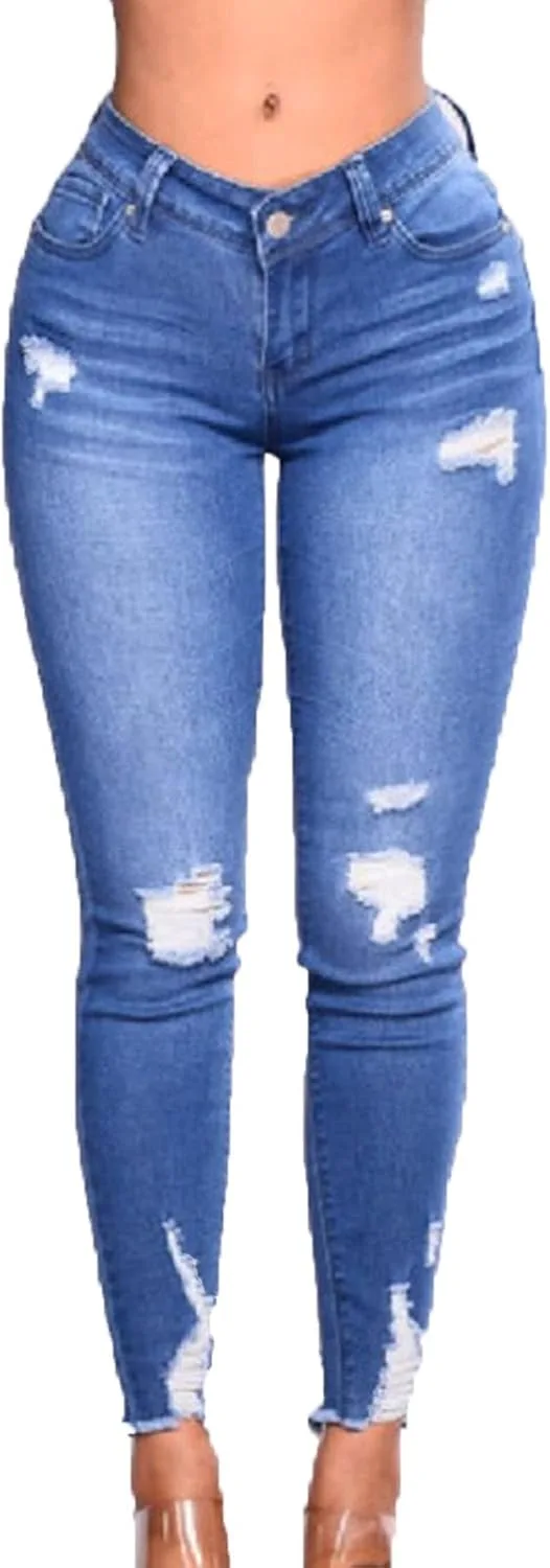 DGHM-JLMY женские потертые джинсы slim fit с дырками и рваным краем
DGHM-JLMY женские потертые джинсы slim fit с дырками и рваным краем