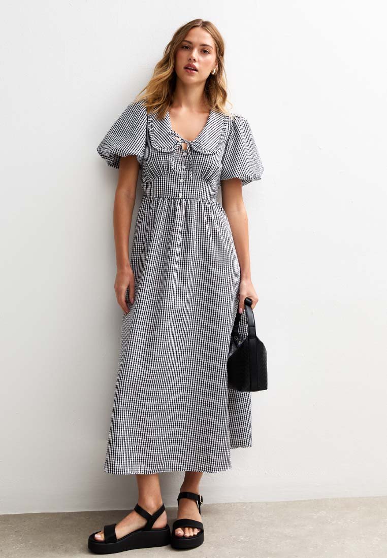 Платье New Look GINGHAM CRINKLED TEXTURE COLLARED PUFF SLEEVE MIDI, Black Pattern/Black
Платье New Look GINGHAM CRINKLED TEXTURE COLLARED PUFF SLEEVE MIDI, Black Pattern/Black