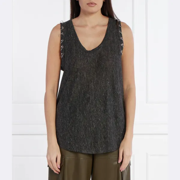 Льняной топ свободного кроя Pinko, черный
Льняной топ свободного кроя Pinko, черный