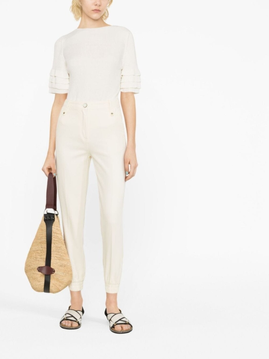 Укороченные брюки с эластичными манжетами TWINSET, бежевый
Укороченные брюки с эластичными манжетами TWINSET, бежевый