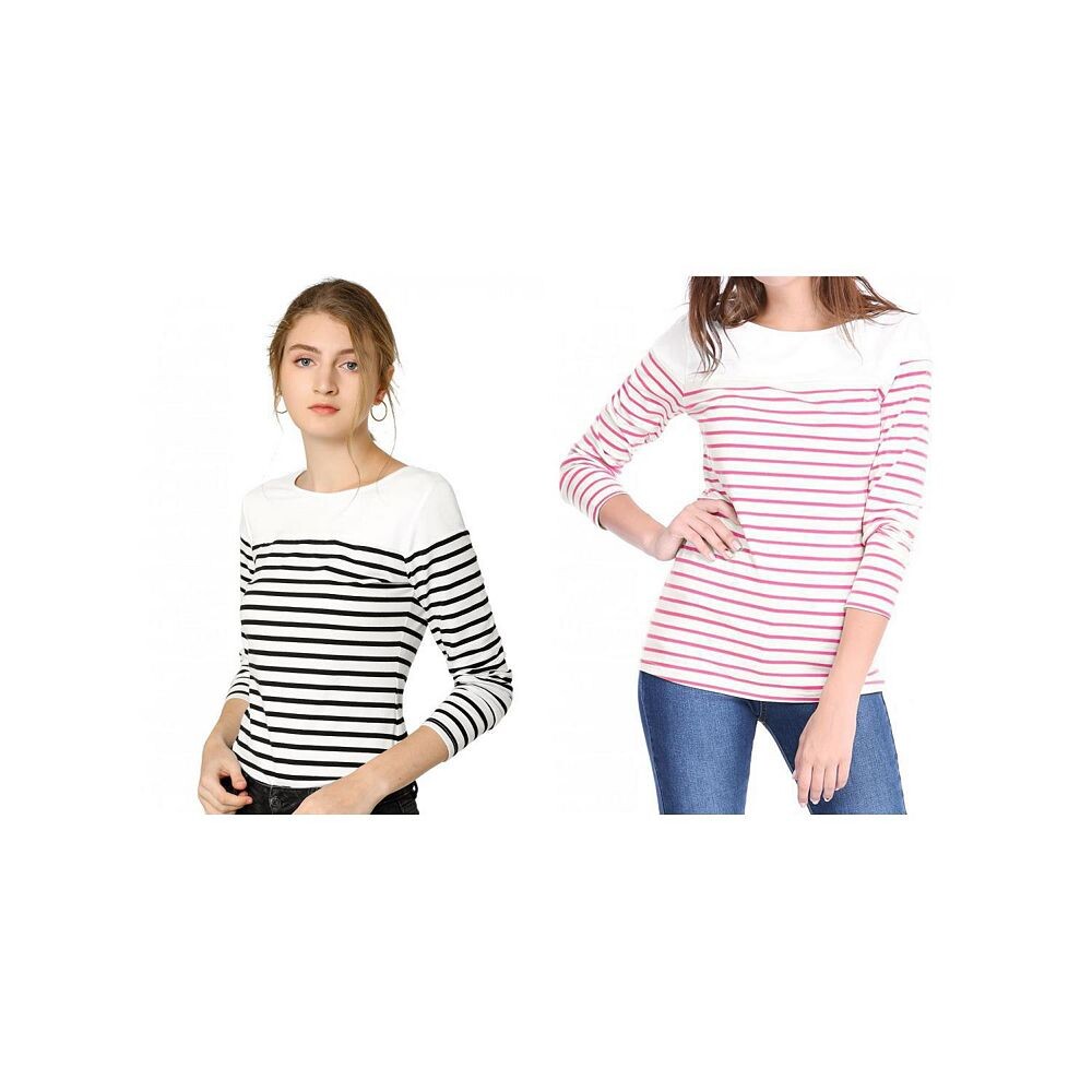 Набор из 2 женских повседневных футболок в полоску с длинными рукавами и цветными блоками ALLEGRA K, цвет Black White Light Pink
Набор из 2 женских повседневных футболок в полоску с длинными рукавами и цветными блоками ALLEGRA K, цвет Black White Light Pink