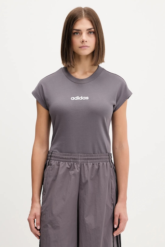 Хлопковая футболка essentials linear Adidas, серый
Хлопковая футболка essentials linear Adidas, серый