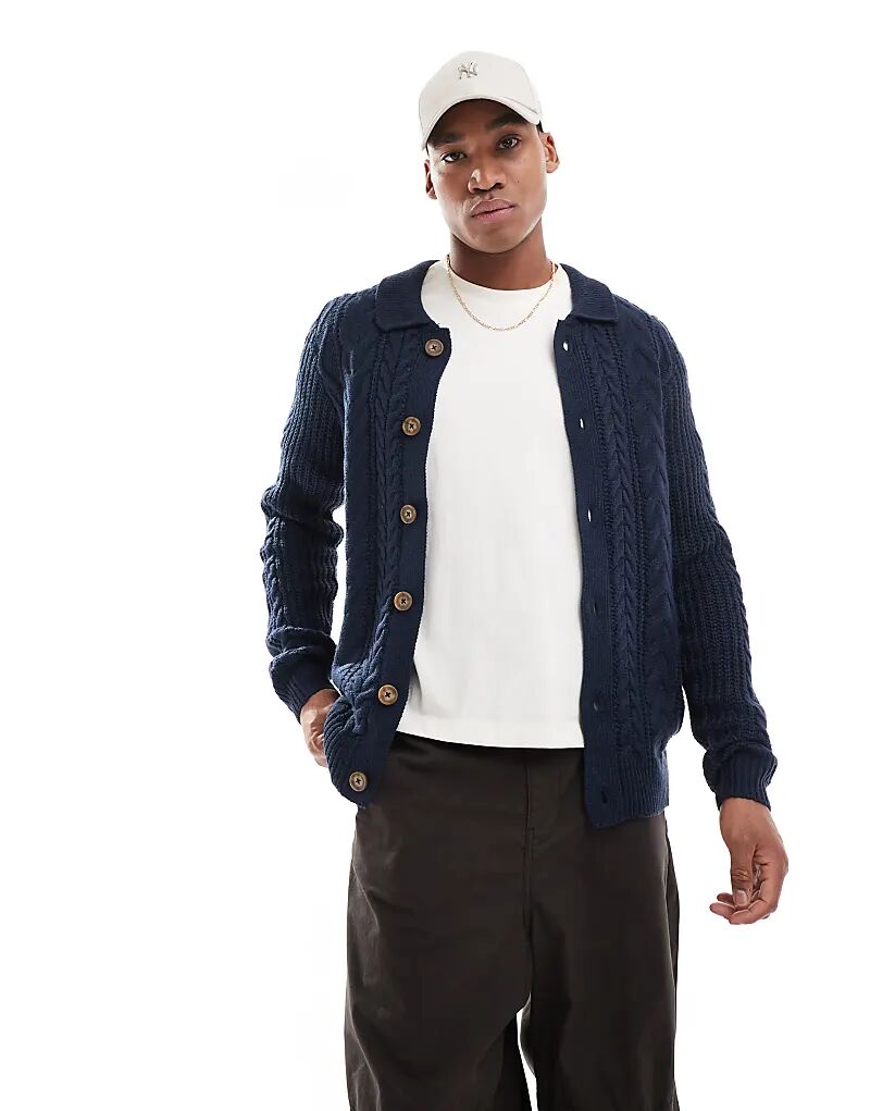 Кардиган крупной вязки в темно-синем цвете Threadbare
Кардиган крупной вязки в темно-синем цвете Threadbare