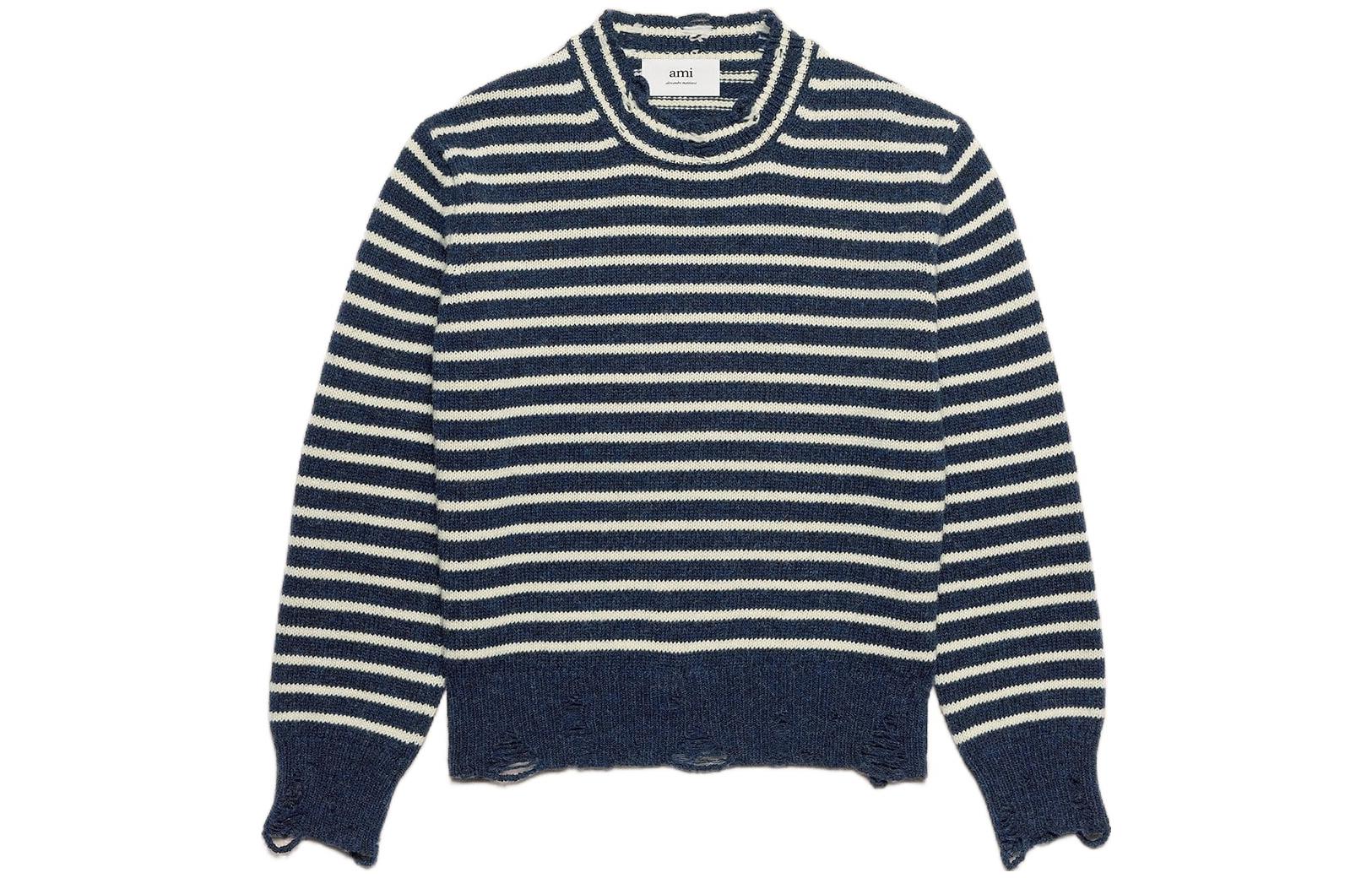 Ами Париз Полосатый Вязаный Джемпер с Круглым Вырезом AMIPARIS, Лазурно-голубой/Слоновая Кость Белый
Ами Париз Полосатый Вязаный Джемпер с Круглым Вырезом AMIPARIS, Лазурно-голубой/Слоновая Кость Белый