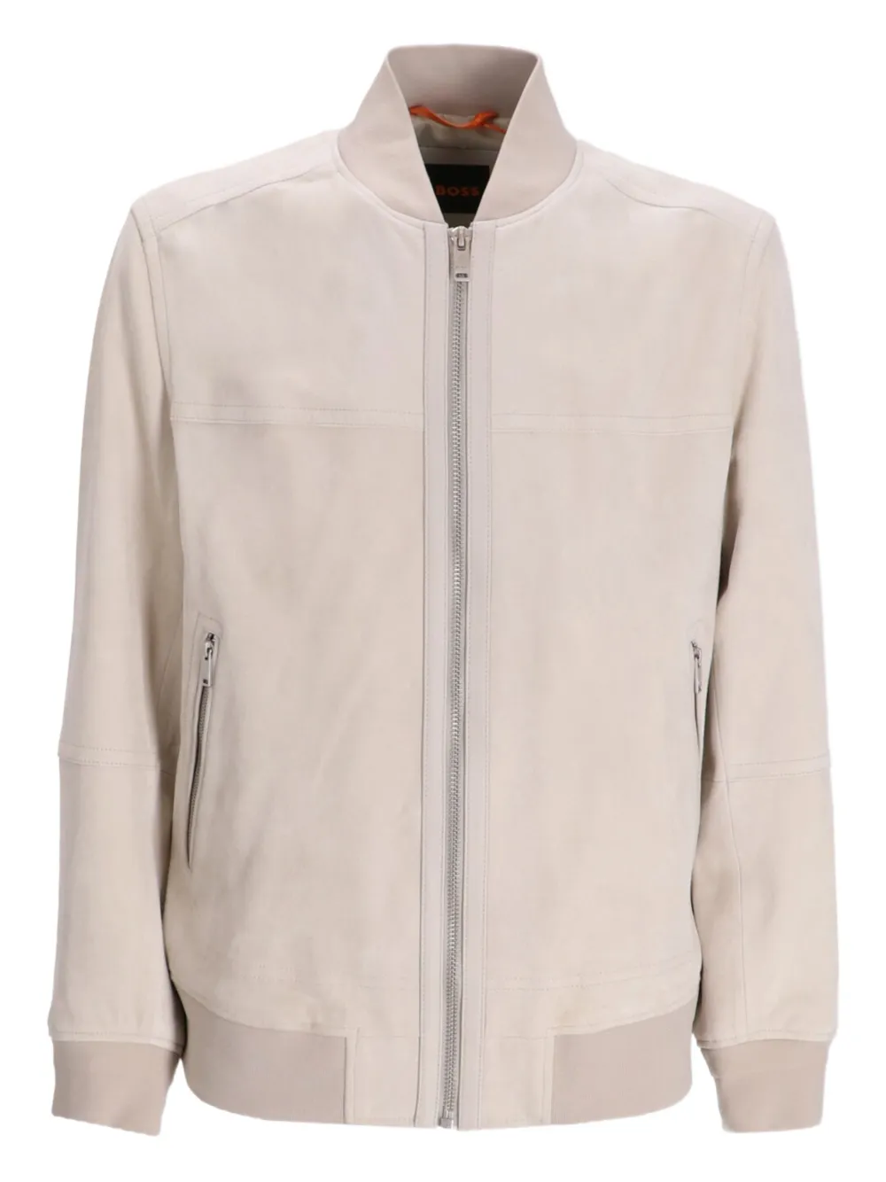 Замшевый бомбер BOSS, нейтральный
Замшевый бомбер BOSS, нейтральный