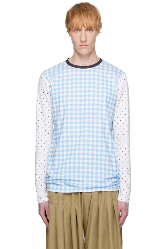 Бело-голубой принтованный хлопковый топ ANDREJ GRONAU
Бело-голубой принтованный хлопковый топ ANDREJ GRONAU