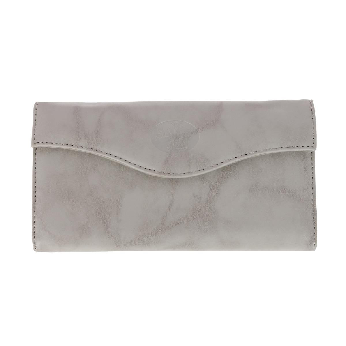 Женский кожаный длинный двухскладной кошелек-органайзер с цветочным тиснением Buxton, серый
Женский кожаный длинный двухскладной кошелек-органайзер с цветочным тиснением Buxton, серый