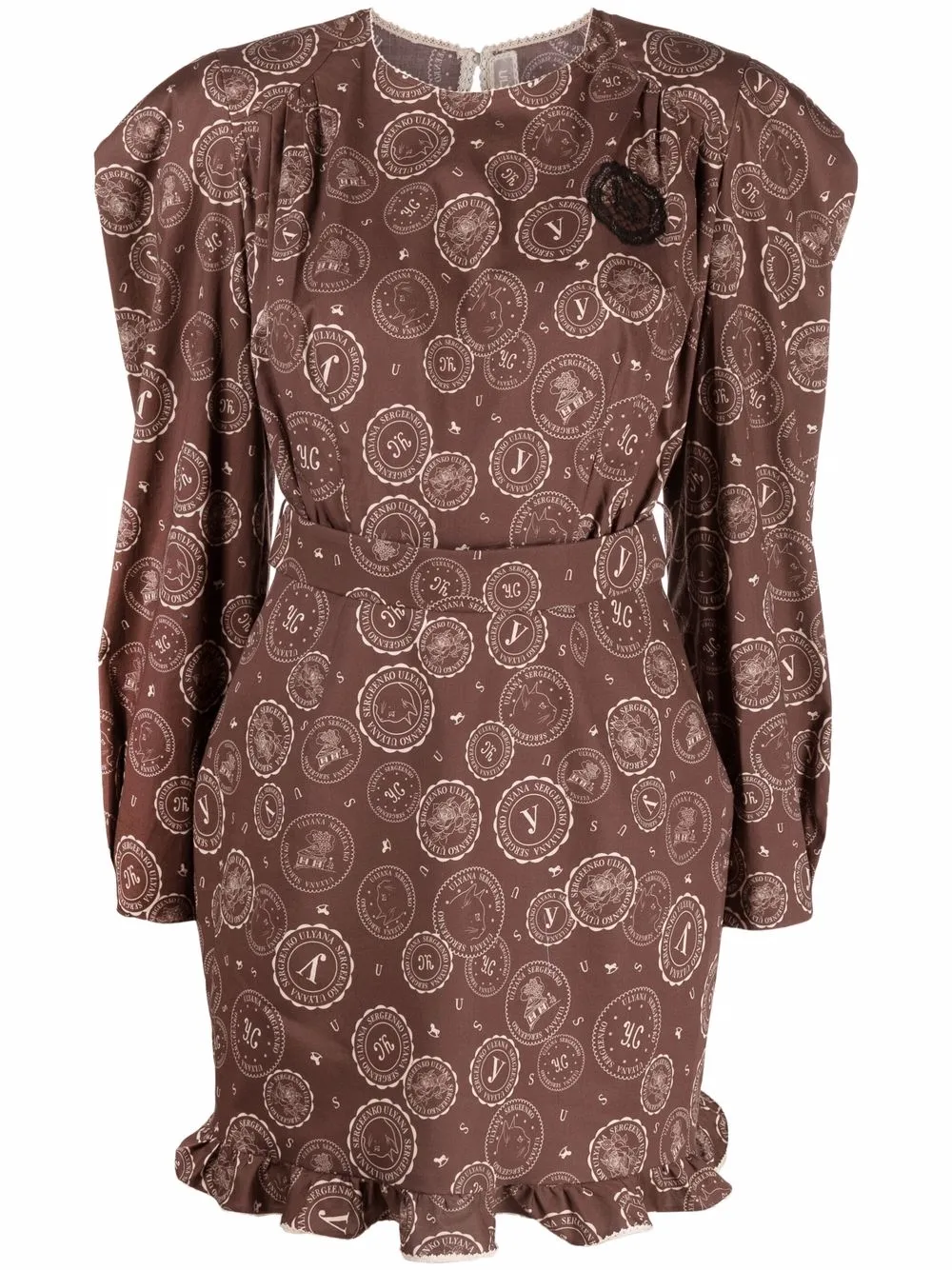 Платье мини с логотипом Ulyana Sergeenko, коричневый
Платье мини с логотипом Ulyana Sergeenko, коричневый