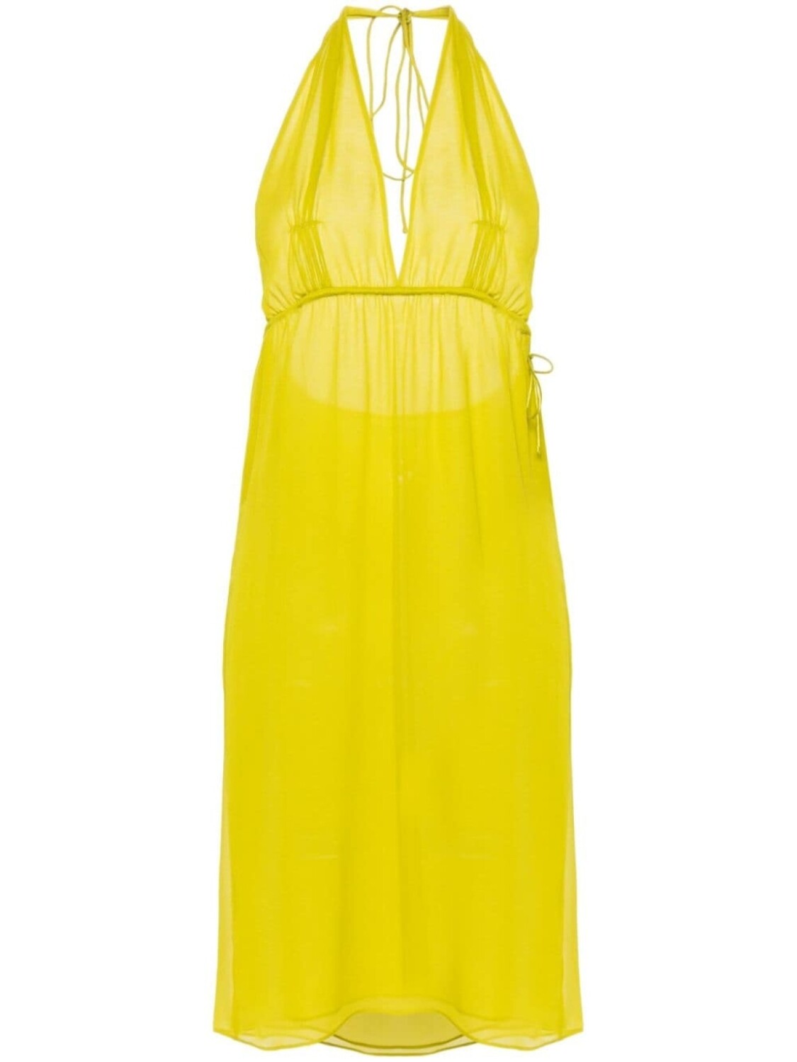 Шелковое платье миди с вырезом халтер Christopher Esber, зеленый
Шелковое платье миди с вырезом халтер Christopher Esber, зеленый