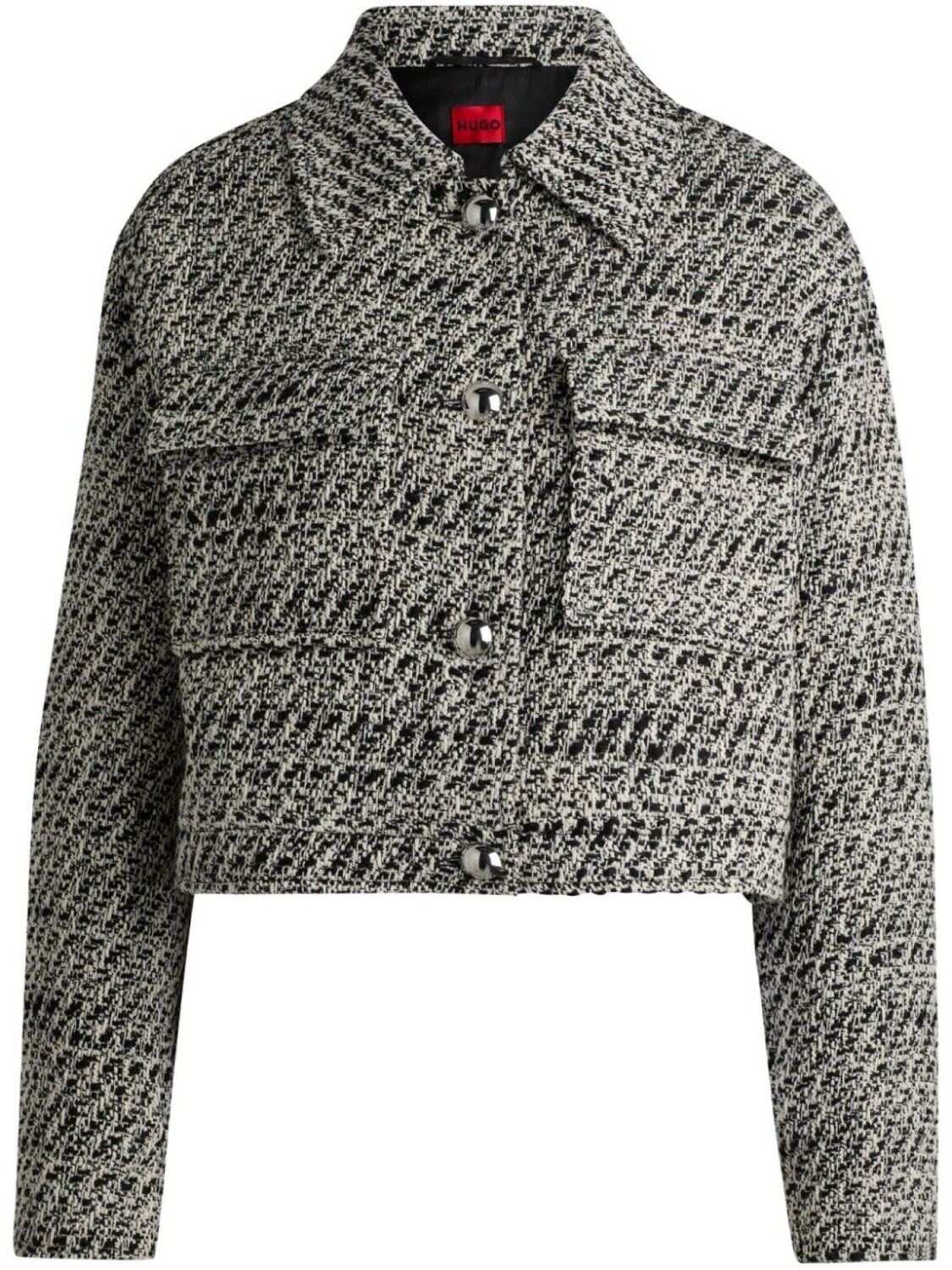 Укороченная куртка с нашивкой-логотипом HUGO, черный 
Укороченная куртка с нашивкой-логотипом HUGO, черный