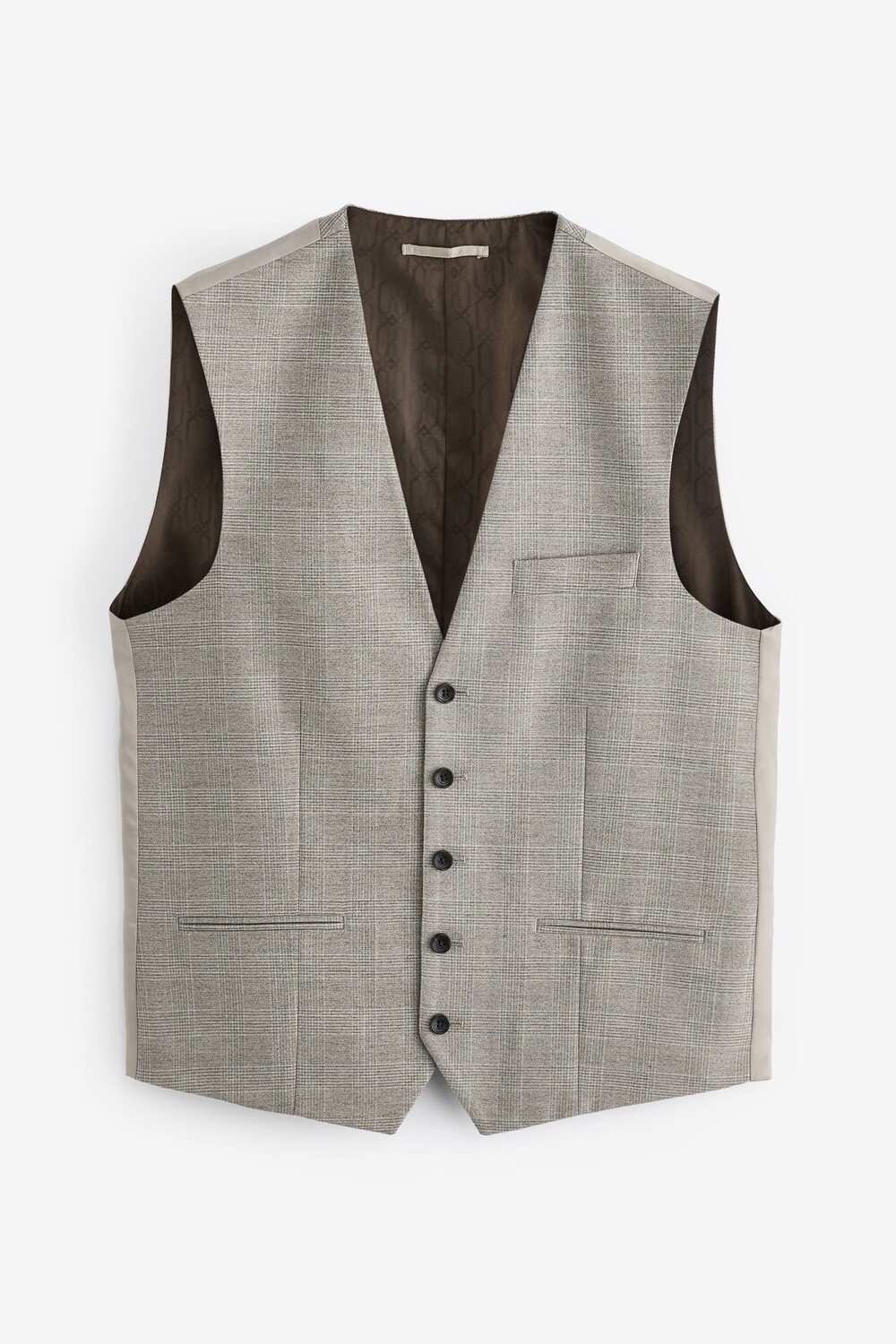 Жилет приталенного покроя в клетку Next, нейтральный
Жилет приталенного покроя в клетку Next, нейтральный
