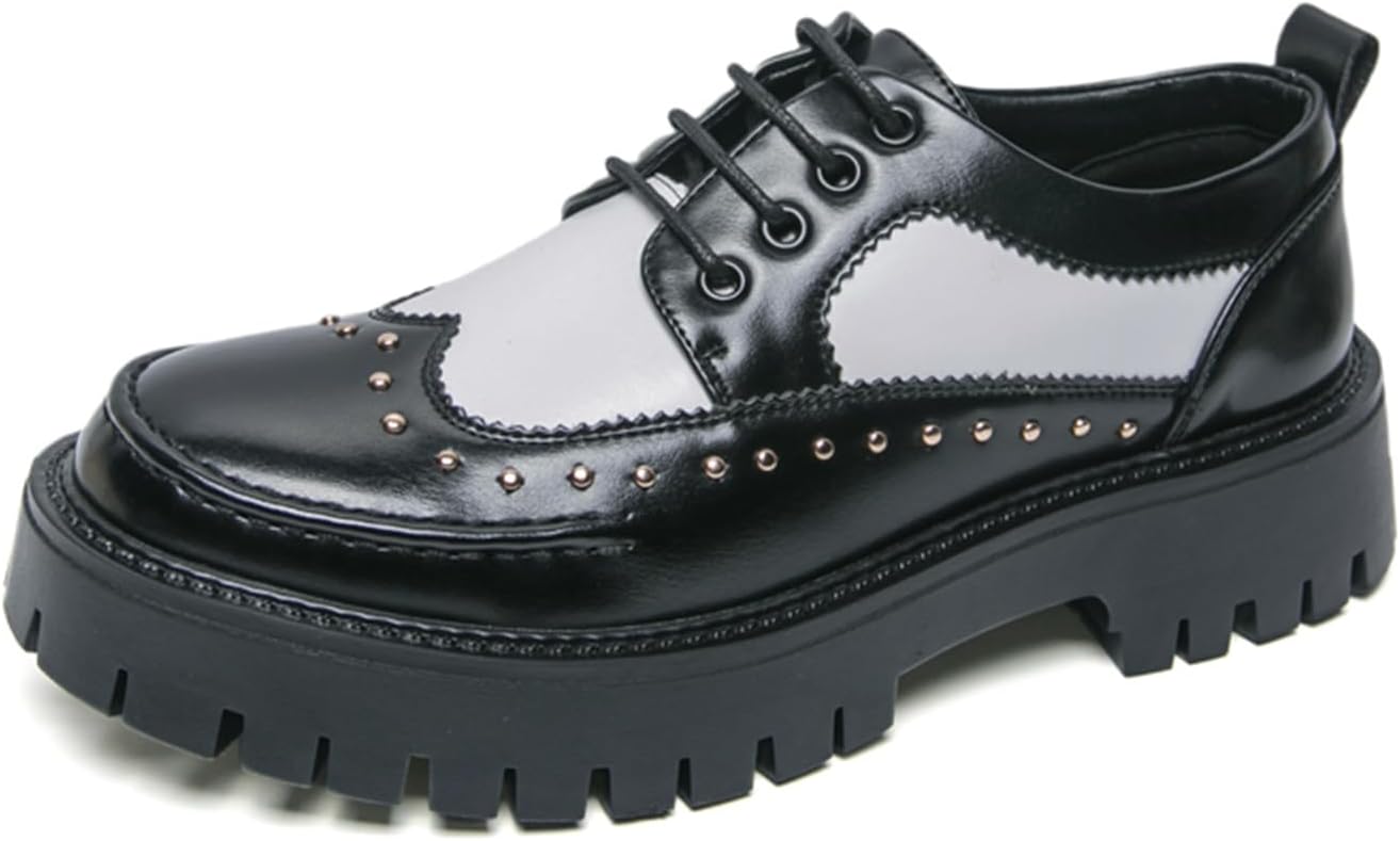 Мужские туфли-оксфорды из лакированной кожи с шнуровкой, крыльями, массивным каблуком на платформе, заклепками, круглым носком, винтажного брогового стиля, удобные нарядные туфли для бизнеса Tixewsjh, черный
Мужские туфли-оксфорды из лакированной кожи с шнуровкой, крыльями, массивным каблуком на платформе, заклепками, круглым носком, винтажного брогового стиля, удобные нарядные туфли для бизнеса Tixewsjh, черный
