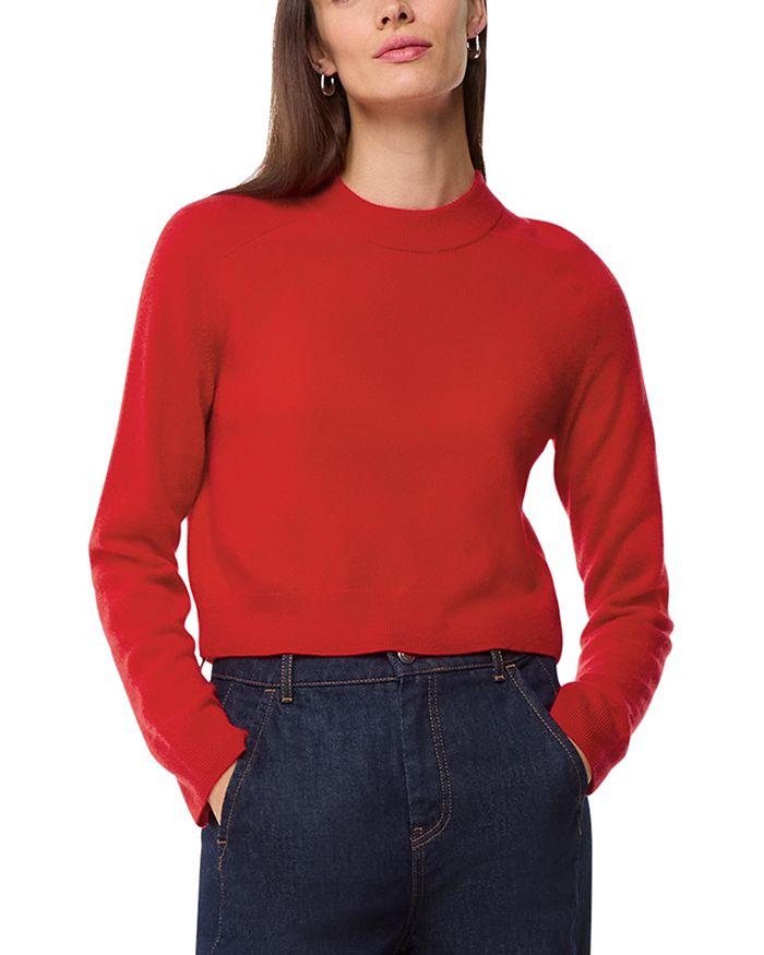 Укороченный кашемировый свитер с круглым вырезом Whistles, красный
Укороченный кашемировый свитер с круглым вырезом Whistles, красный