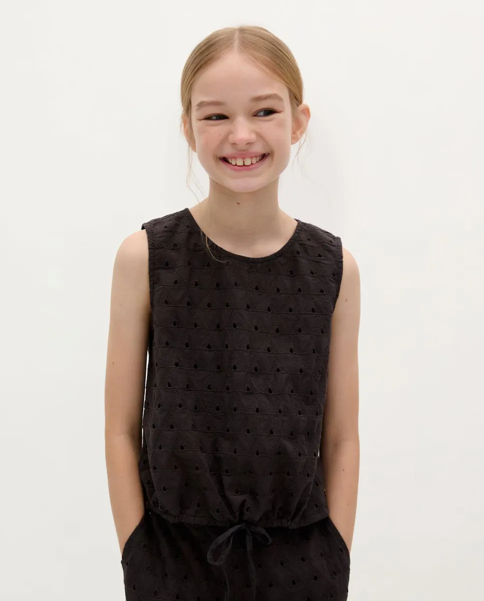 Детская футболка с ажурной отделкой и регулируемым подолом Scalpers, черный
Детская футболка с ажурной отделкой и регулируемым подолом Scalpers, черный