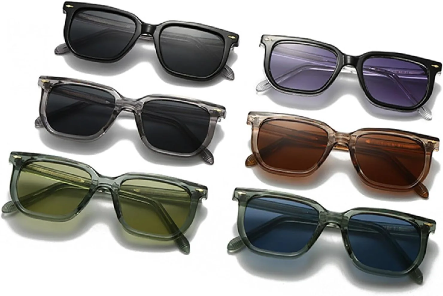 Мужские солнцезащитные очки с градиентным затемнением, защита от УФ-излучения UV400, ретро-стиль, заклепки. Женские роскошные очки зеленого цвета VVTWSSW, Black Grey
Мужские солнцезащитные очки с градиентным затемнением, защита от УФ-излучения UV400, ретро-стиль, заклепки. Женские роскошные очки зеленого цвета VVTWSSW, Black Grey