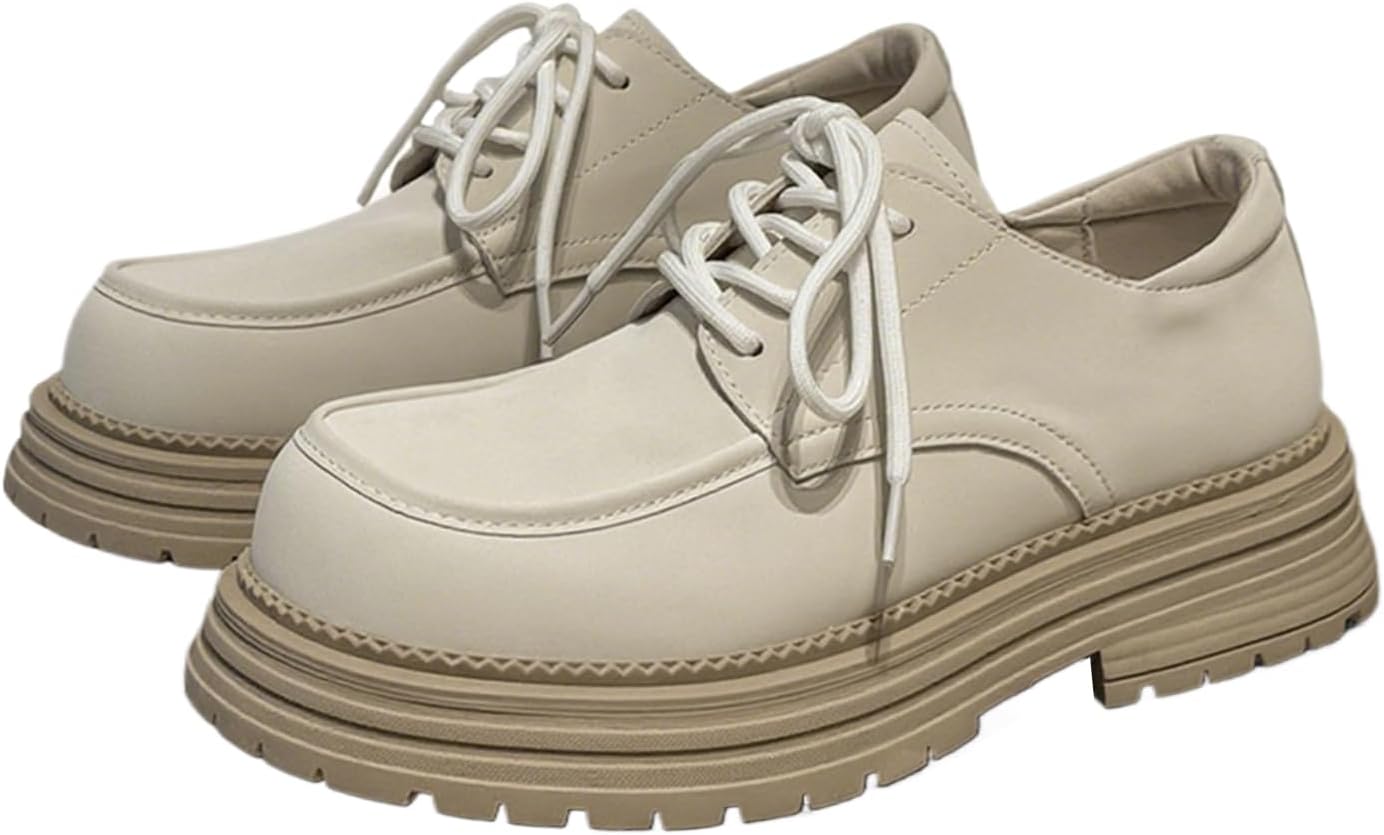 Мужские кожаные оксфорды с квадратным носком на платформе, модные, шнуровка, подошва с протектором, нескользящие, туфли дерби для бизнеса, офиса и повседневной носки Bangteuo, белый
Мужские кожаные оксфорды с квадратным носком на платформе, модные, шнуровка, подошва с протектором, нескользящие, туфли дерби для бизнеса, офиса и повседневной носки Bangteuo, белый