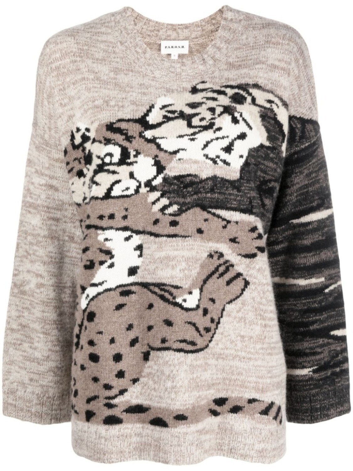 P.A.R.O.S.H. джемпер вязки интарсия, коричневый 
P.A.R.O.S.H. джемпер вязки интарсия, коричневый