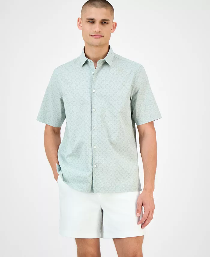 Мужская рубашка с геометрическим принтом Alfani, зеленый
Мужская рубашка с геометрическим принтом Alfani, зеленый