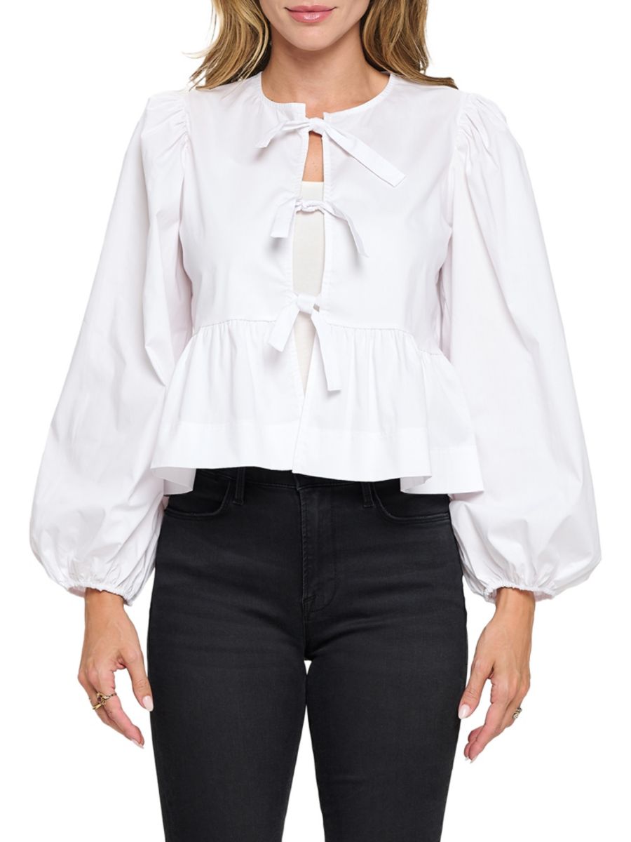 Топ с цветочным принтом и завязкой спереди Renee C., белый
Топ с цветочным принтом и завязкой спереди Renee C., белый