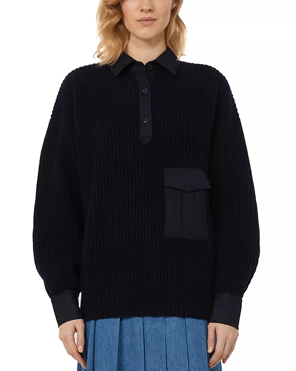 Фирменный шерстяной свитер с воротником Vanda для выходных. Weekend Max Mara, синий
Фирменный шерстяной свитер с воротником Vanda для выходных. Weekend Max Mara, синий