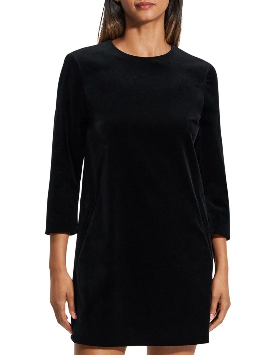 Мини-платье из хлопка с рукавами три четверти Theory, черный
Мини-платье из хлопка с рукавами три четверти Theory, черный