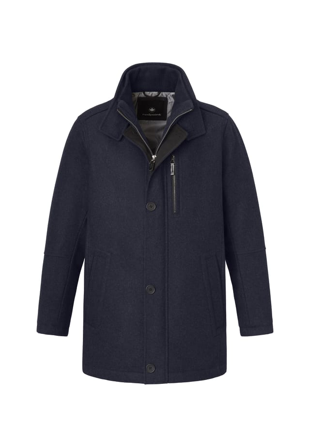 Стильная парка прямого кроя из смеси шерсти Redpoint, синий 
Стильная парка прямого кроя из смеси шерсти Redpoint, синий