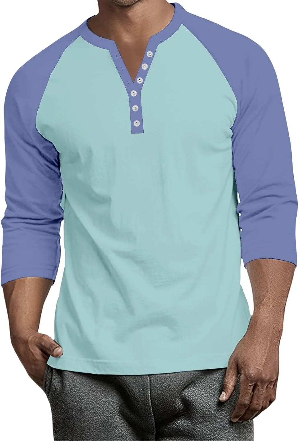 Мужская бейсбольная футболка WENKOMG1 с регланным рукавом 3/4
Мужская бейсбольная футболка WENKOMG1 с регланным рукавом 3/4