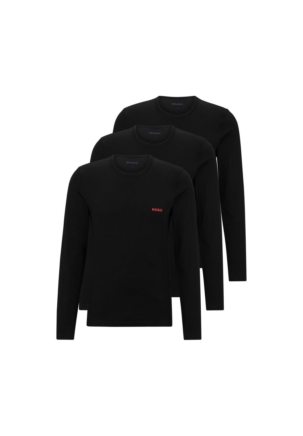 Мужская рубашка с длинным рукавом, 3 шт. в упаковке - RN TRIPLET, рубашка с длинным рукавом, круглый вырез, логотип HUGO, черный 
Мужская рубашка с длинным рукавом, 3 шт. в упаковке - RN TRIPLET, рубашка с длинным рукавом, круглый вырез, логотип HUGO, черный