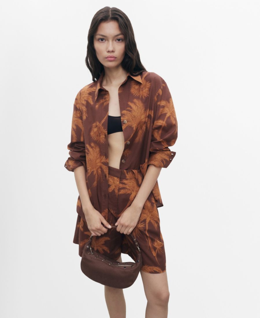 Женская хлопковая рубашка с принтом пальм MANGO, Brown
Женская хлопковая рубашка с принтом пальм MANGO, Brown